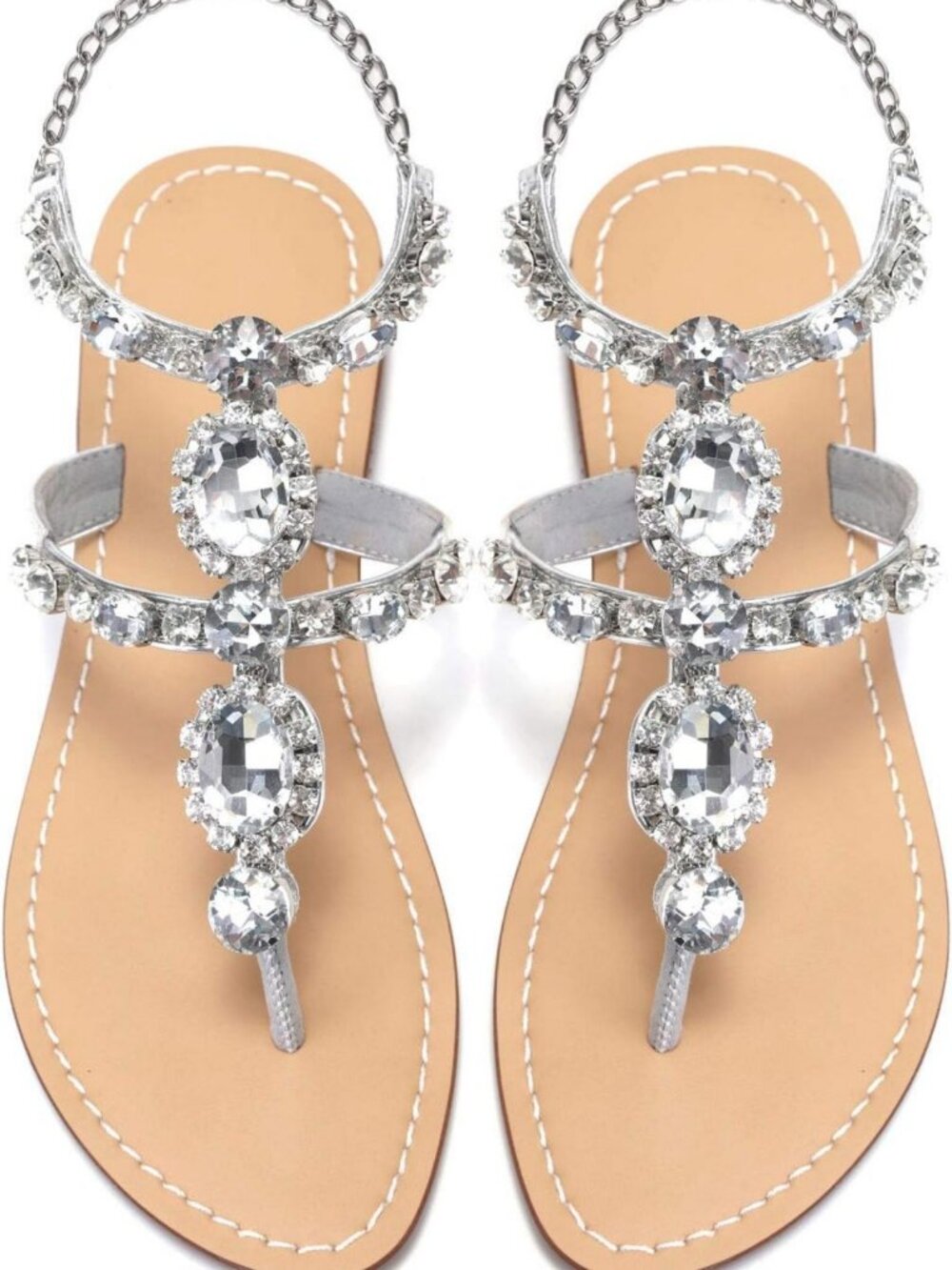 Sparkling Rhinestone Gladiator Sandals for Weddings, Bridesmaids & Boho Style